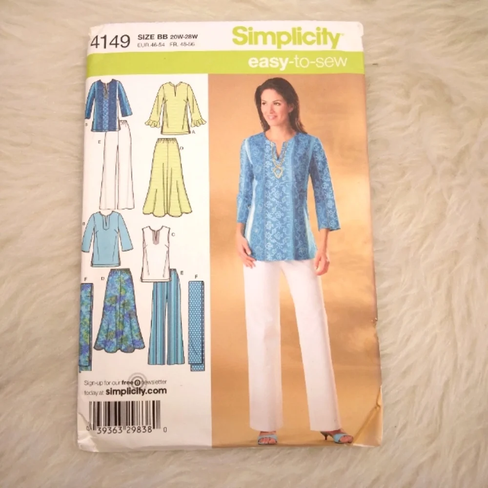 SIMPLICITY 4149 SZ 20W-28W. Women's Easy To Sew Separates